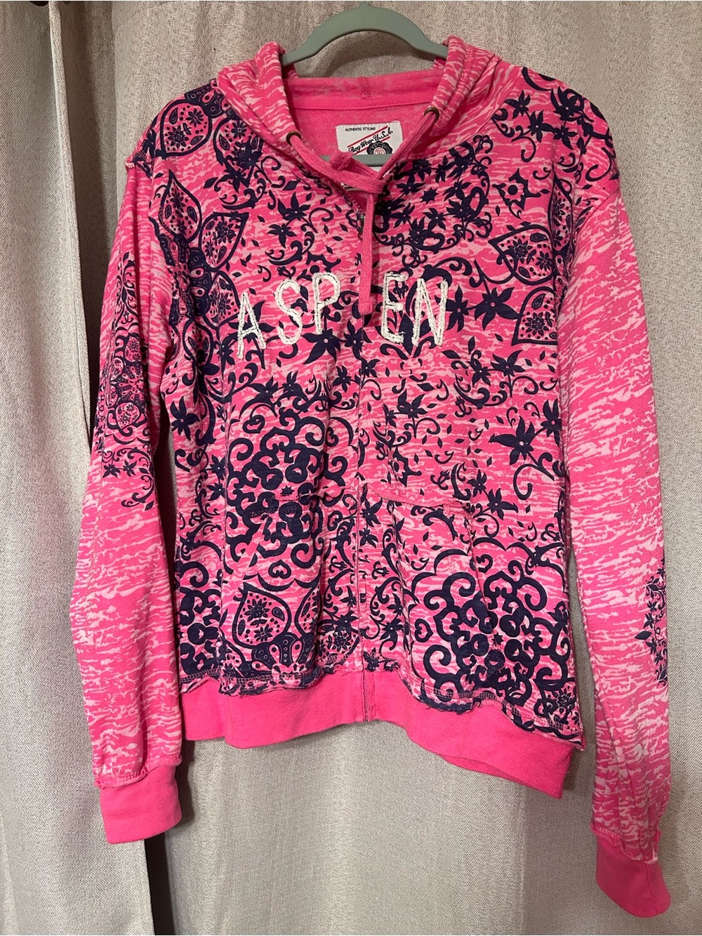 Pink Aspen Women’s Hooded Zip-Up Sweatshirt XL